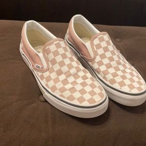 Checkerboard Slip-on Vans - Purple Dove 7.5